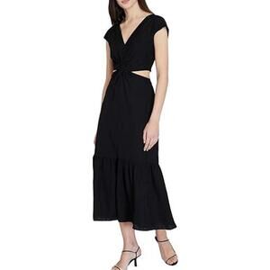 Club Monaco, 10, Black, Women's Twist Front Cut Out Dress